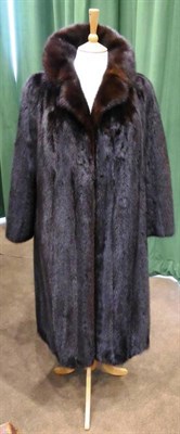 Lot 2130 - Dark Mink Fur Coat three quarter length