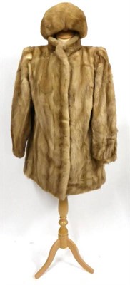 Lot 2131 - Ross Furriers of Leeds Pale Mink Jacket and matching hat and Ross Furriers suit carrier (3)