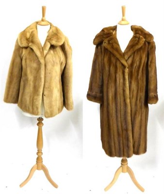 Lot 2132 - Walter Pelzmoden Hamm Blond Mink Short Fur Jacket and a three quarter length Musquash Coat (2)