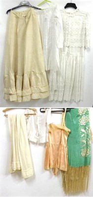 Lot 2169 - Assorted Early 20th Century Costume including an Edwardian white cotton two piece dress with...