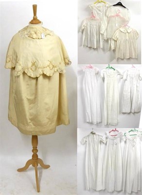 Lot 2178 - Assorted 19th Century and Later Children's Costume including a cream grosgrain cape with padded...