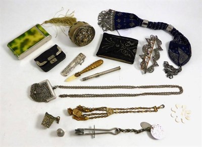 Lot 2191 - Assorted Silver Mounted and Plated Accessories including a Victorian silver mounted pencil...