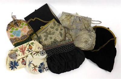 Lot 2202 - Assorted Early 20th Century Evening Bags including a beaded drawstring purse of floral design;...