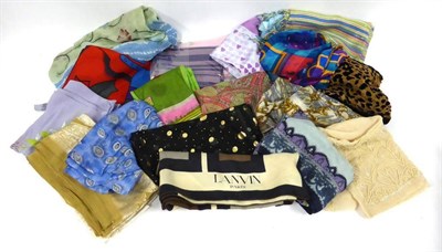 Lot 2251 - Assorted Silk and Other Scarves Including Lanvin, Picasso, beaded etc (20)