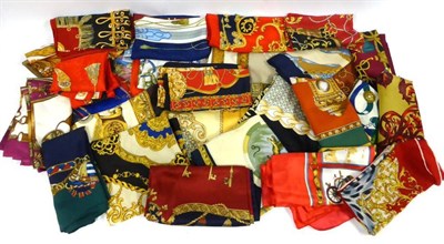 Lot 2252 - Assorted Silk and Other Scarves, mainly horse tack designs (30)