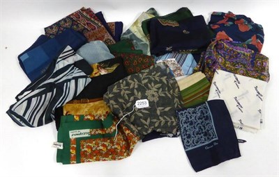 Lot 2253 - Assorted Silk and Other Scarves Including Jacqmar, Christian Dior, etc (18)