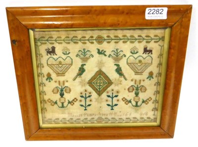 Lot 2282 - Small 'Spot' Sampler Worked by Hannah Phillipo, Aged 11, November 16, 1818 worked in silk cross...