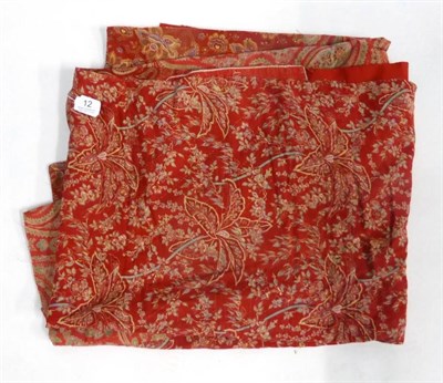 Lot 12 - Late 19th Century Turkey Red Paisley 'Marriage' Quilt, appliqued with red panels embroidered in...