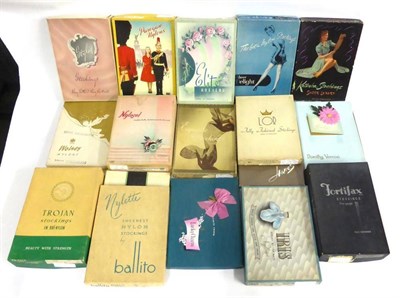 Lot 72 - Collection of Circa 1920's to 1950's Ladies Seamed and Unseamed Stockings, in original card...