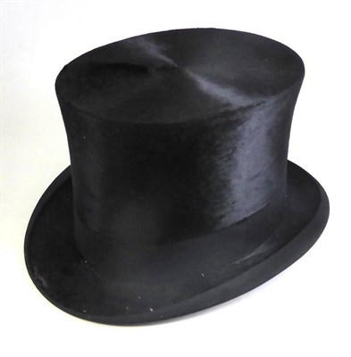 Lot 74 - Lincoln Bennett & Co London Black Silk Top Hat in a card case, 21cm by 16.5cm