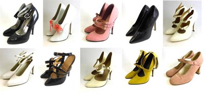 Lot 82 - Ten Pairs of Assorted Circa 1980's and Later Heeled Shoes including two pairs of Cream Strap Sandal