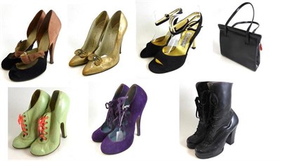 Lot 83 - Assorted Circa 1950's and Later Heeled Shoes including pair of Purple Suede Lace Up Shoes, 14cm...