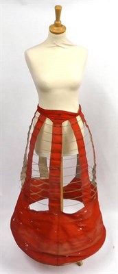 Lot 134 - Mid 19th Thomson's No 275 Paris Prize Cage Crinoline in red