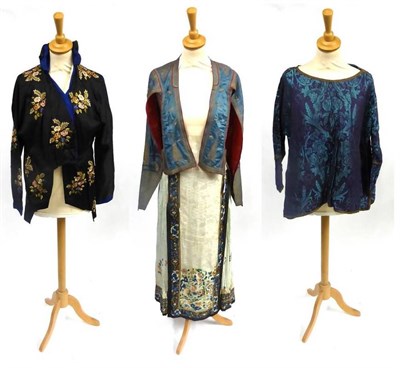 Lot 148 - Early 20th Century Chinese and Eastern Costume including a Chinese Eau De Nil Figured Silk...