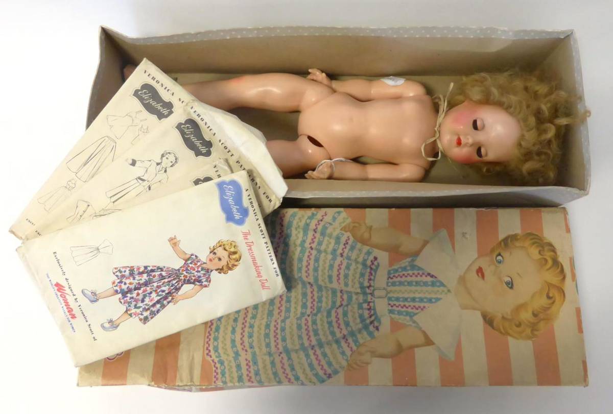 Lot 1000 - The Veronica Scott Dress Making Doll 'Elizabeth' by Pedigree in Original Printed Card Box,...