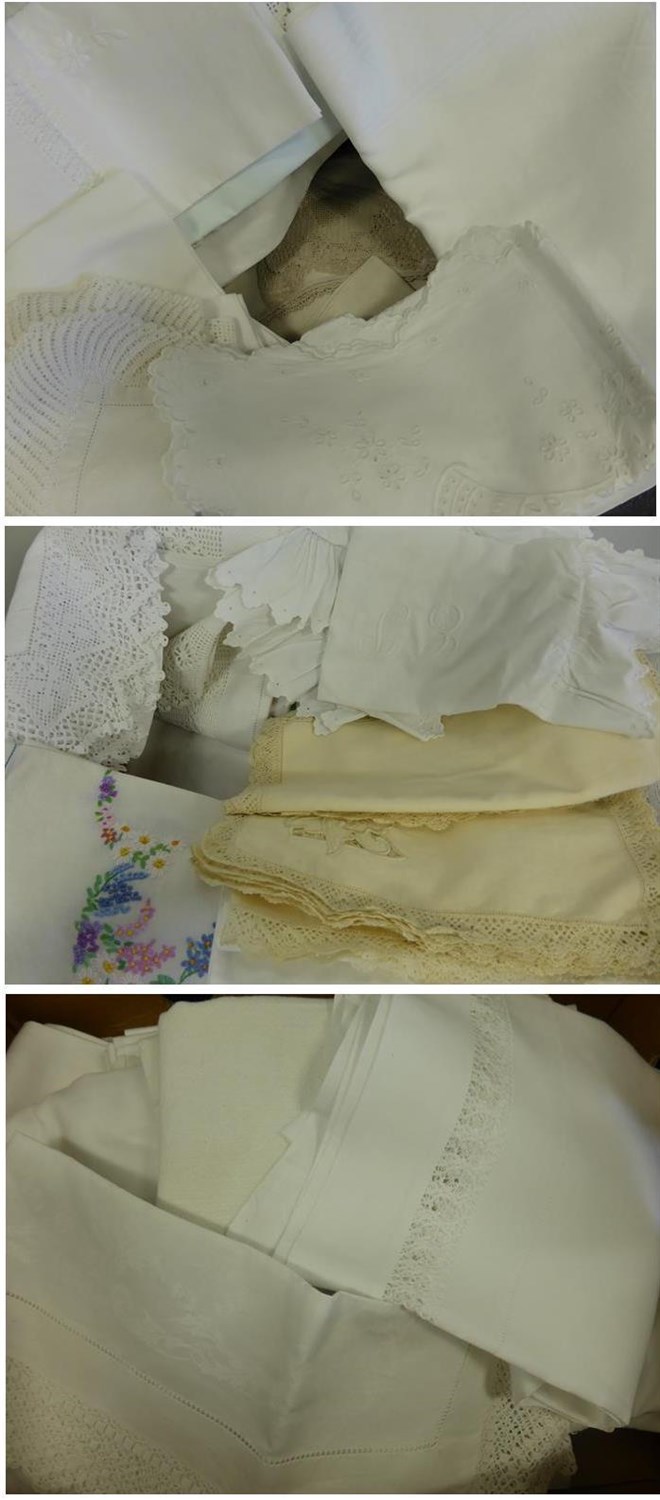 Lot 1008 - Assorted White Linen including bed linen, pillow cases, table linen, napkins etc (three boxes)