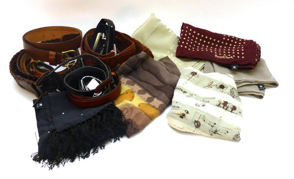 Lot 1219 - Assorted Modern Costume Accessories including a Mulberry lizard style belt, Hobbs woven leather...