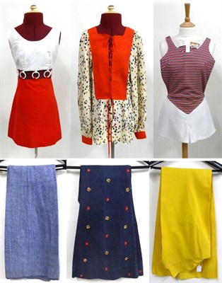 Lot 2008 - Assorted Circa 1960's and Later Costume including red and white cotton mini dress with plastic...