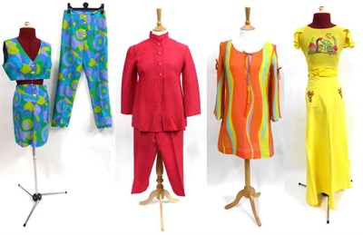 Lot 2009 - Assorted Circa 1960's Costume including Leisure Line psychedelic print three piece suit...