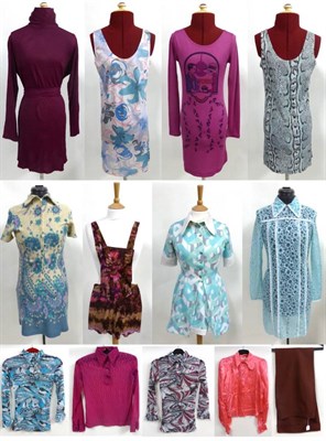 Lot 2020 - Assorted Circa 1960's and 1970's Costume including, C by Clobber blue paisley print mini dress with