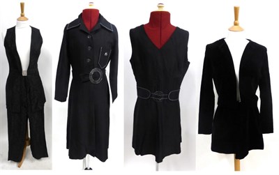 Lot 2022 - Circa 1960's and 1970's Evening Wear including Highlight Sports black velvet two piece suit,...