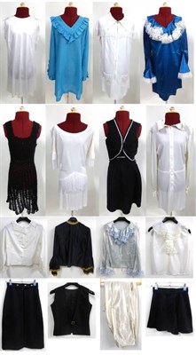 Lot 2037 - Assorted Circa 1960's and 1970's Costume including a black two piece, comprising a cropped...