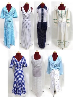 Lot 2038 - Assorted Circa 1970's Cotton Dresses including, Paul Reeves For The Universal Witness Ltd blue...