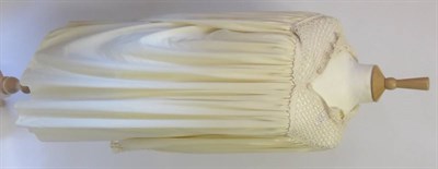 Lot 2064 - Mid 1970's Italian Short Cream Jersey Dress with crochet neckline and cuffs