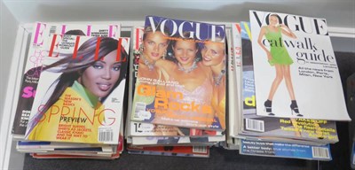 Lot 2112 - A Large Quantity of Assorted Vogue and Elle Magazines dating from circa 1970's to 2001 (over 60...