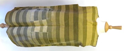 Lot 2120 - Early Circa 1960's Laura Ashley ";Kitchen Table"; Brown Cotton Striped Apron, labelled 'laura...