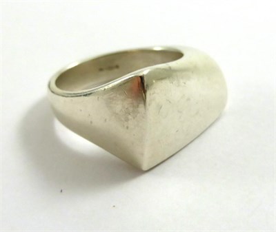 Lot 2155 - A Silver Ring, by Georg Jensen, 1972, of modernist design, numbered 141, finger size M1/2