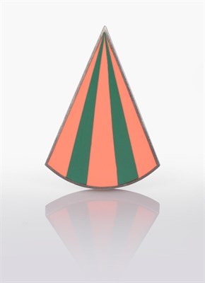 Lot 2156 - A Silver and Resin Brooch, by Nichola Fletcher, 1977, of parachute form, in shades of orange...