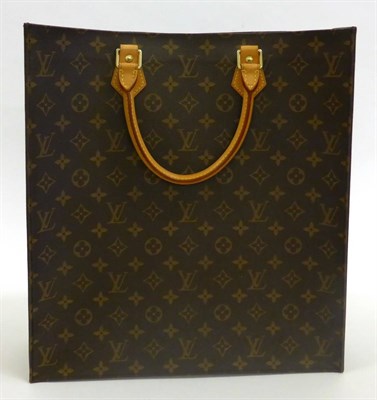 Lot 2167 - Louis Vuitton Monogram Sac Plat Shopping Bag with leather handles, two internal pockets...