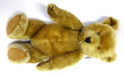 Lot 2003 - Chiltern Yellow Plush Jointed Teddy Bear with glass eyes, stitched nose, growler, velvet paw...