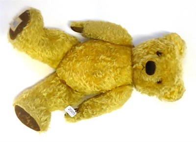 Lot 2005 - Chad Valley Yellow Plush Jointed Teddy Bear with stitched nose, glass eyes, suede type paw...