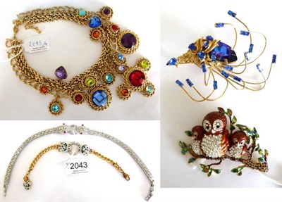 Lot 2043 - Assorted Butler & Wilson Jewellery, including a multi coloured stone set necklace, a red and...