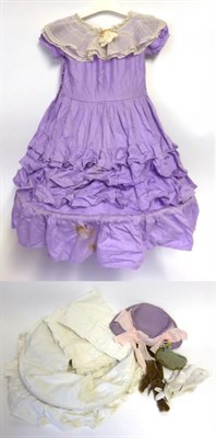 Lot 2063 - Young Girls 'Little Bo Peep' Fancy Dress Costume comprising a lavender cotton short sleeved...