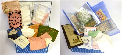 Lot 2064 - Early 20th Century and Later Assorted Decorative Handkerchiefs in cotton, rayon and silk with...