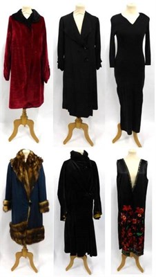 Lot 2101 - Early 20th Century Black Velvet Evening Coat bearing a label Galleries Lafayette Paris with...