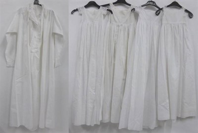 Lot 2113 - 19th Century Christening Gown in cotton with short sleeves and Ayrshire embroidery, two others...