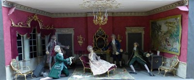 Lot 2123 - Mid 20th Century Diorama From the Dawnay Collection depicting 18th century figures in a drawing...