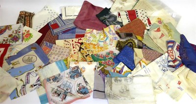 Lot 2138 - A Collection of Printed, Woven and Embroidered Souvenir and Commemorative Handkerchiefs...