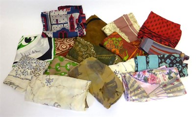 Lot 2161 - Sixteen Assorted Silk Scarves including Jacqmar, Richard Allen, Jaeger, etc