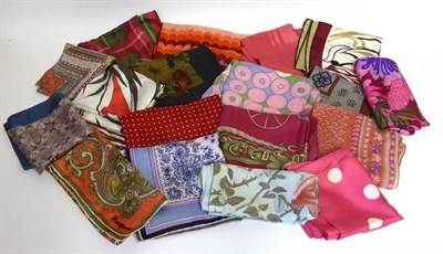 Lot 2162 - Eighteen Assorted Silk and Other Scarves including Liberty, Jacqmar, Richard Allen and Jaeger etc