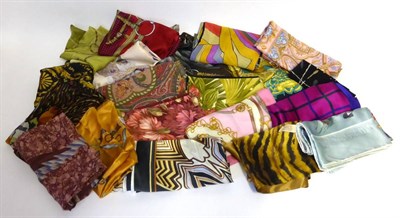 Lot 2164 - Assorted Modern Scarves including Ferragamo, Jaeger, Pink Soda, Burberrys, Jenners, Adrienne...