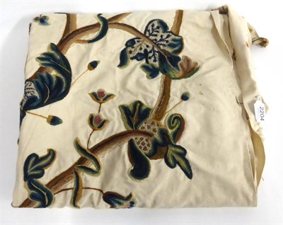 Lot 2204 - Part 18th Century Crewelwork  Wool Appliques partially restored and restitched onto a modern...