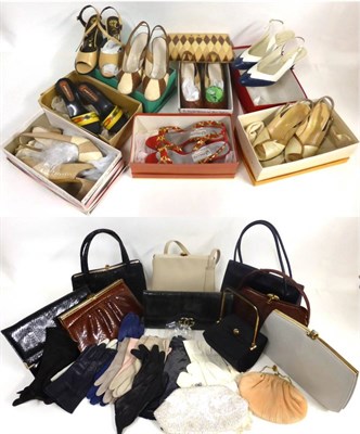 Lot 2048 - Assorted Circa 1960s and Later Leather Handbags, Evening Bags and Leather Court Shoes,...