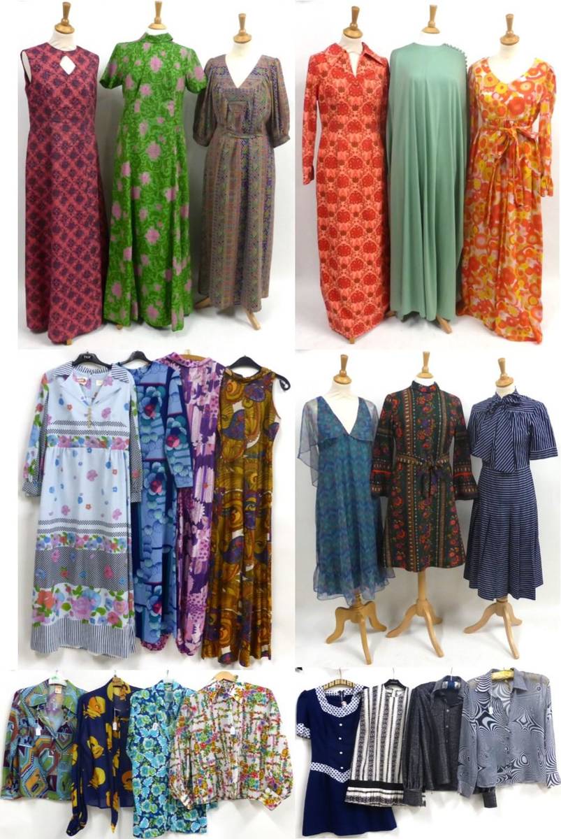 Lot 2067 - * Assorted Circa 1970s and Later Evening Dresses and Separates, including a blue ground floral full