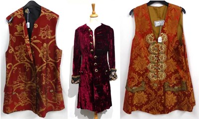 Lot 2080 - * Elizabeth Emanuel 'Gothic' 18th Century Style Waistcoat in red and gold silk brocade, with...