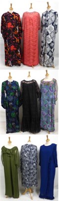 Lot 2090 - Assorted Circa 1970s and Later Full Length Evening Gowns including Liberty of London blue and green